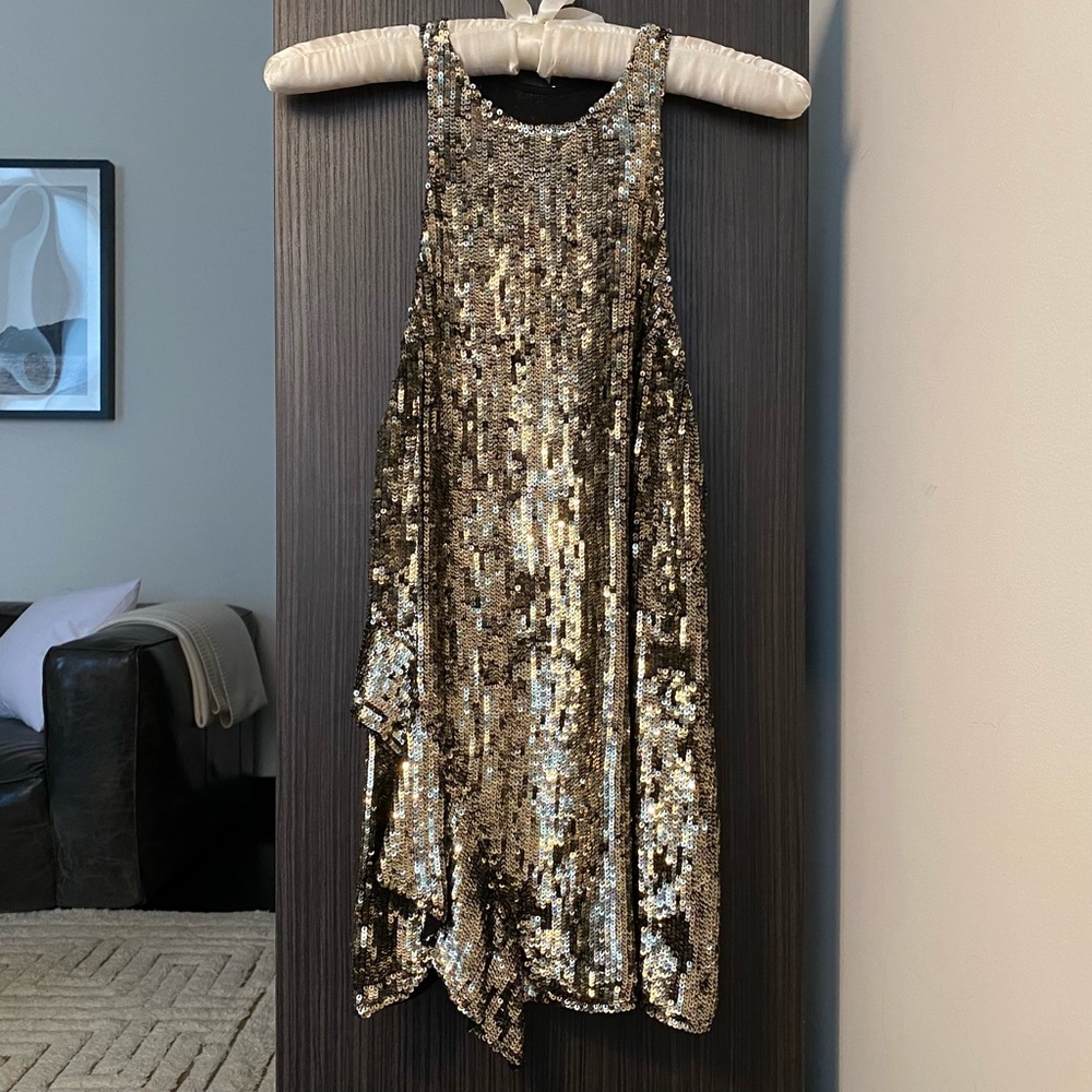 3.1 Phillip Lim Gold Sequin Top